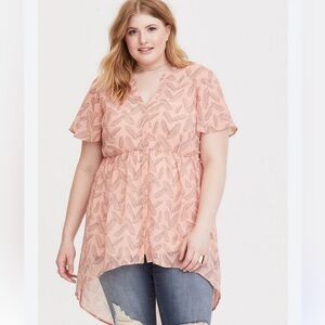 Torrid, Lexi Babydoll chiffon tunic, torrid size 2 (18-20)